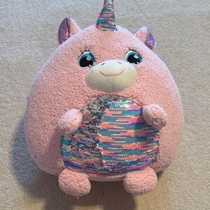 21 inch Pink Unicorn Plush Toy with Reversible Sequins